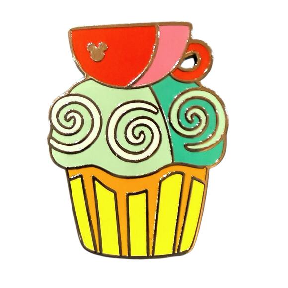 Disney Mad Tea Party Cupcake Hidden Mickey 2025 Pin Disneyland Wave B Alice New - Picture 1 of 1